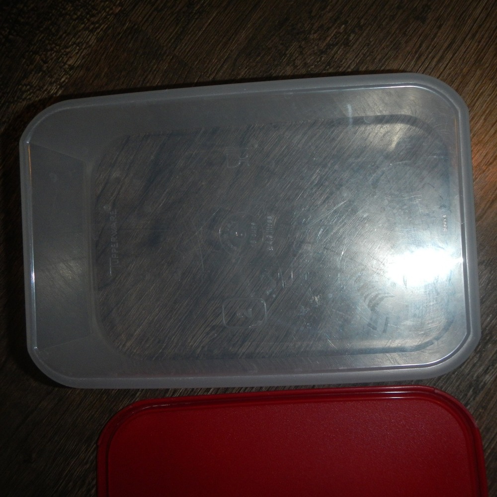 Tupperware‎ Red Lid Container Rectangular Food Storage 2 Liter - Picture 7 of 10